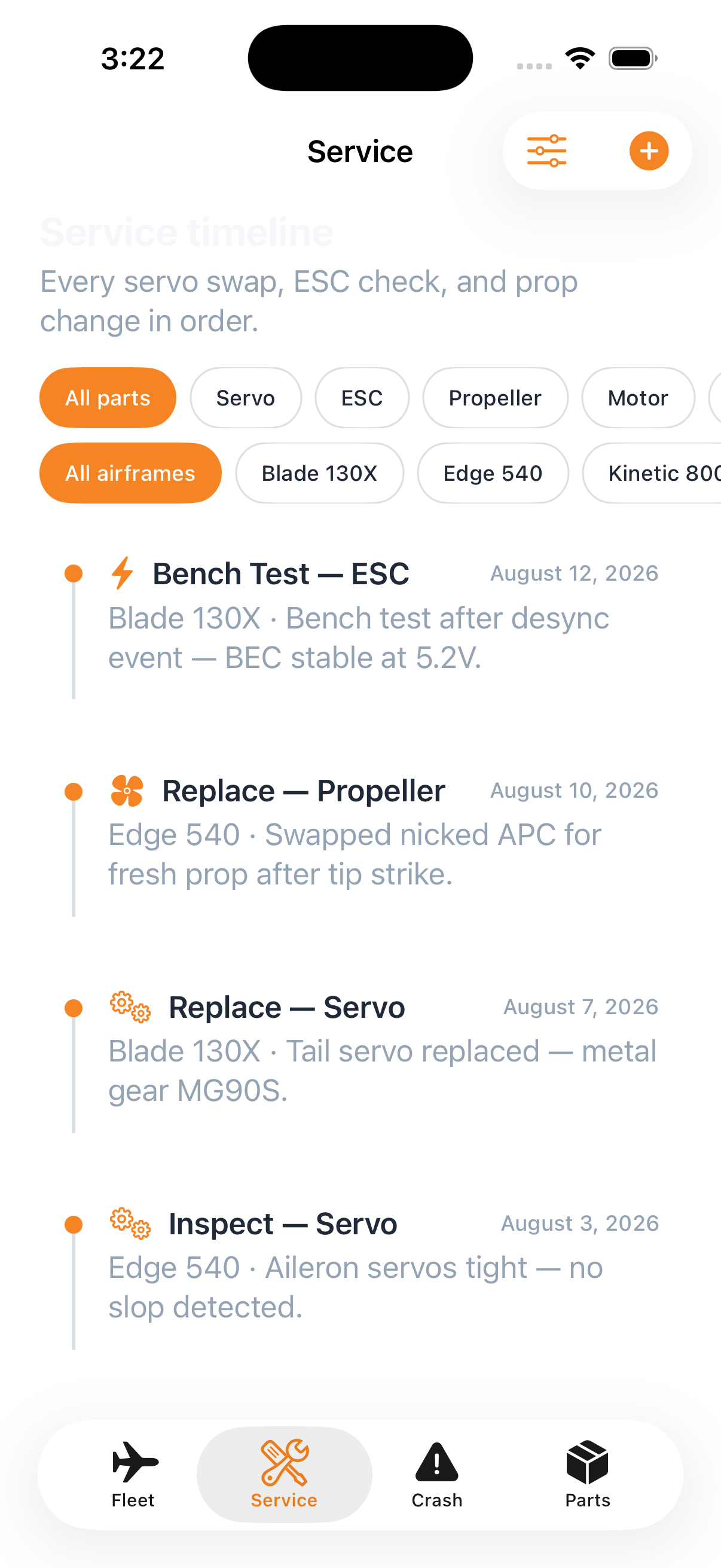 Service Timeline